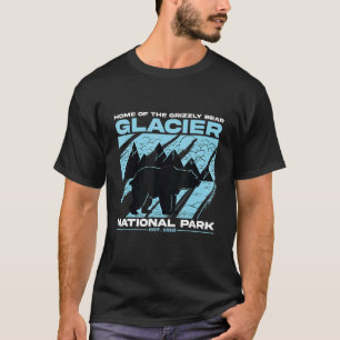 Glacier National Park Grizzly Bear Hiking Vacation T-Shirt