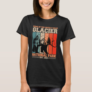 Glacier National Park Grizzly Bear Hiking Vacation T-Shirt