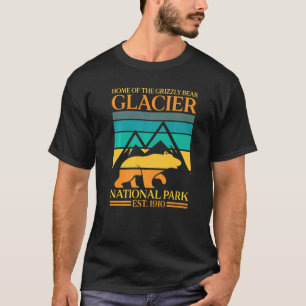 Glacier National Park Grizzly Bear Hiking Vacation T-Shirt