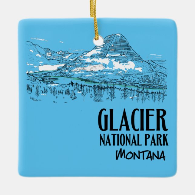Glacier National Park Hidden Lake Montana Ceramic Ornament (Front)