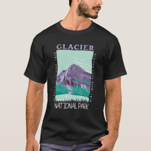 Glacier National Park Hidden Lake Montana Distress T-Shirt