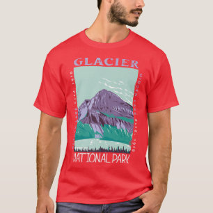 Glacier National Park Hidden Lake Montana Distress T-Shirt