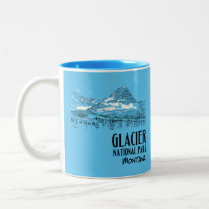 Glacier National Park Hidden Lake Montana Two-Tone Coffee Mug