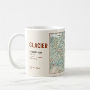 Glacier National Park Hiking Trail Map Mug