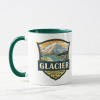 Glacier National Park Illustration Travel Vintage