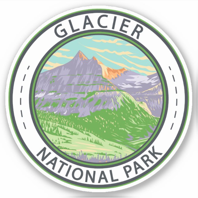 Glacier National Park In Spring Montana Badge (Front)