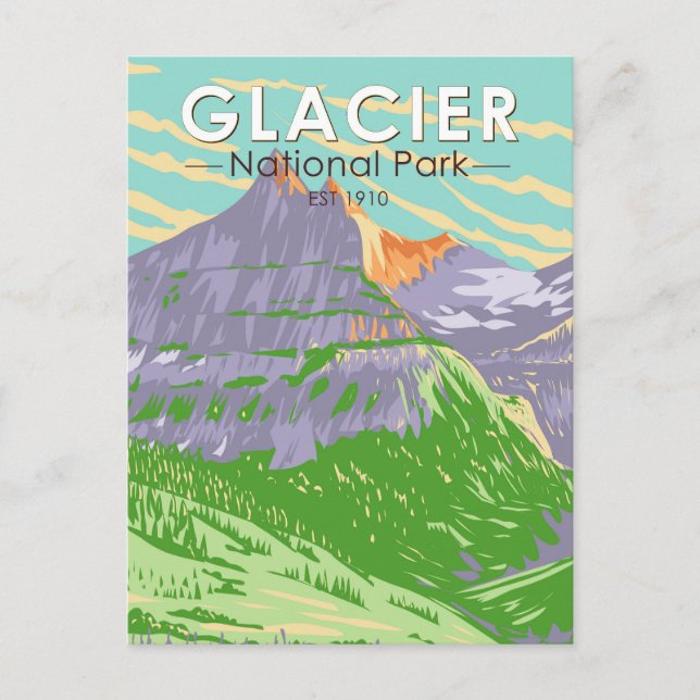 Glacier National Park In Spring Montana Vintage Postcard (Front)