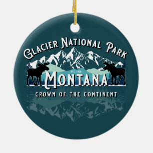 GLACIER NATIONAL PARK KEEPSAKE HOLIDAY CERAMIC TREE DECORATION