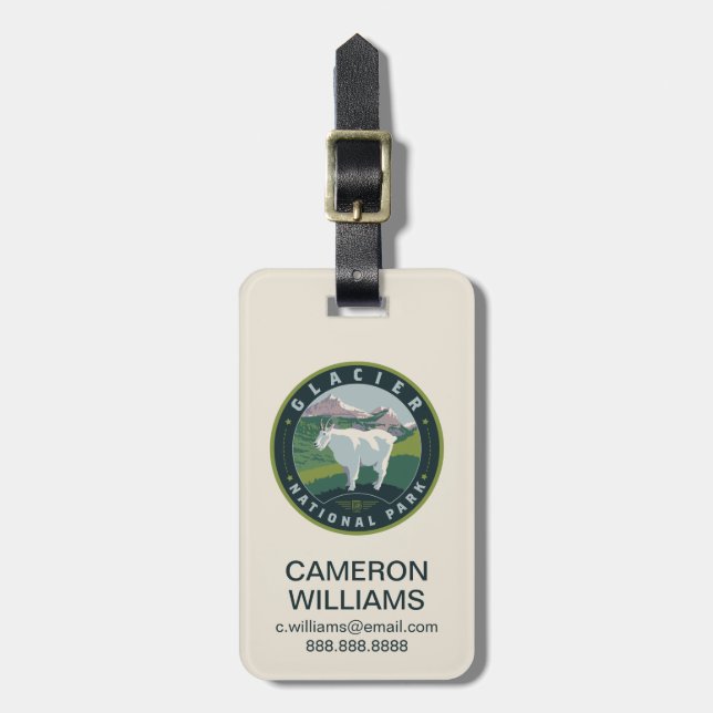 Glacier National Park Luggage Tag (Front Vertical)