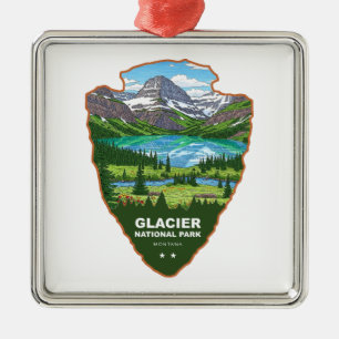 Glacier National Park Montana Arrowhead Metal Tree Decoration