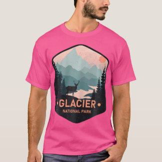 Glacier National Park Montana Deer Hiking Camping  T-Shirt