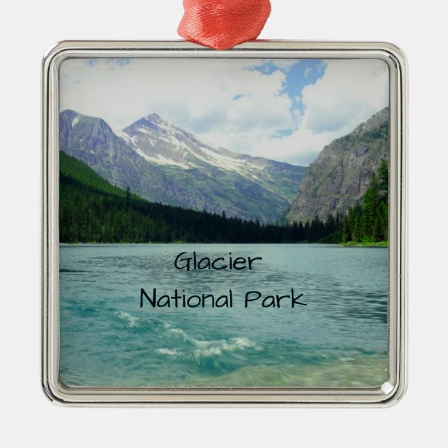 Glacier National Park Montana Metal Tree Decoration (Front)