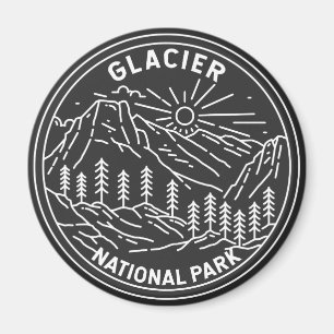 Glacier National Park Montana Monoline   Magnet