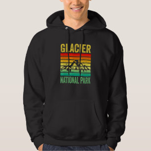 Glacier National Park Montana Retro Sunset Souveni Hoodie