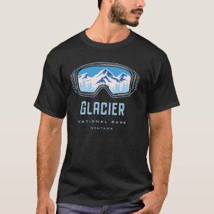Glacier National Park Montana Snow Ski Cross-Count T-Shirt