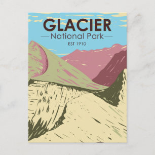 Glacier National Park Montana Triple Divide Peak Postcard