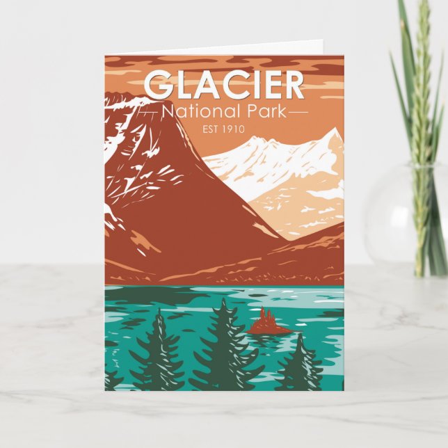 Glacier National Park Montana Vintage Card (Front)