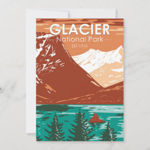 Glacier National Park Montana Vintage  Holiday Card