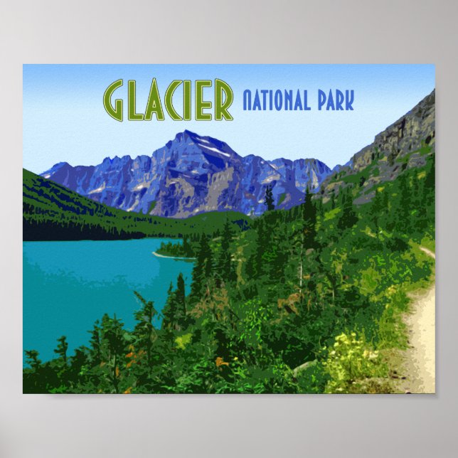 Glacier National Park Montana Vintage Poster (Front)
