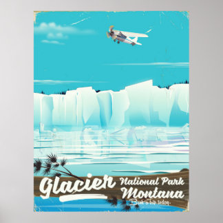 Glacier National Park, Montana vintage poster