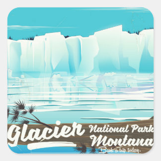 Glacier National Park, Montana vintage poster Square Sticker