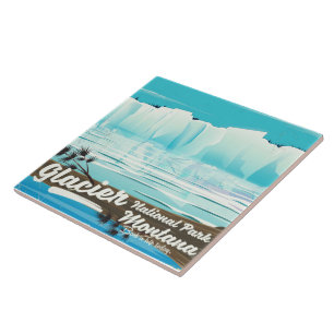 Glacier National Park, Montana vintage poster Tile