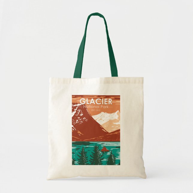 Glacier National Park Montana Vintage  Tote Bag (Front)