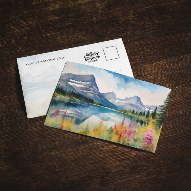 Glacier National Park Montana Watercolor Invitation (Creator Uploaded)