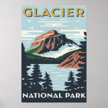 Glacier National Park Montana Watercolor Painting