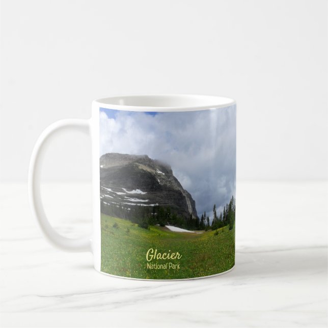 Glacier National Park Mountain Meadow Photo Mug (Left)