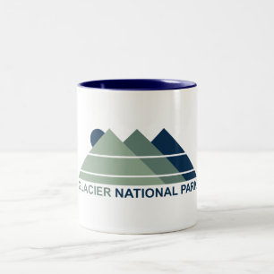 Glacier National Park Mountain Sun Two-Tone Coffee Mug
