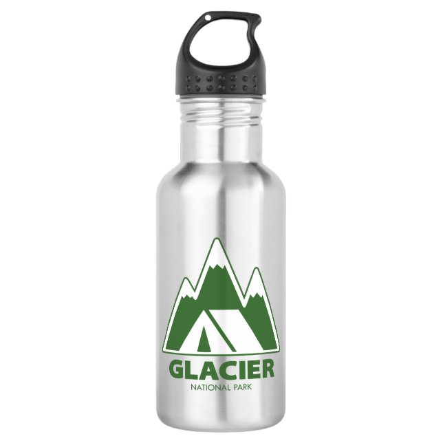 Glacier National Park Mountains Camping 532 Ml Water Bottle (Front)