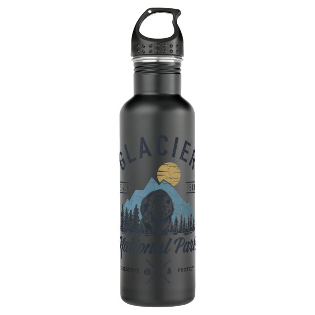 Glacier National Park novlelty Road trip Montana   710 Ml Water Bottle (Front)