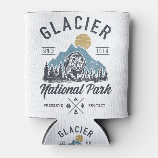 Glacier National Park novlelty Road trip Montana T Can Cooler (Front)