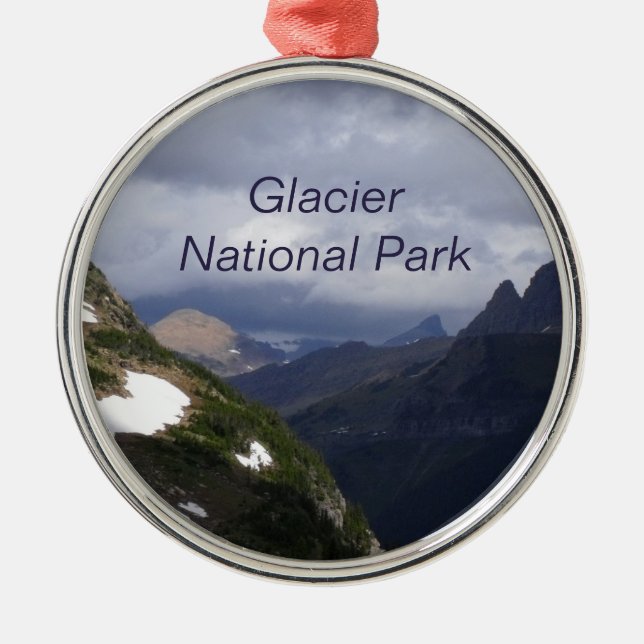 Glacier National Park Photo Metal Tree Decoration (Front)