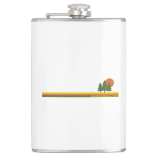 Glacier National Park Pine Trees Sun Hip Flask