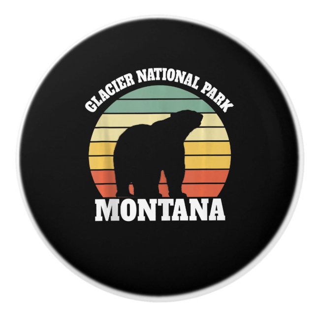 Glacier National Park Polar Bear Lover Ceramic Knob (Front)