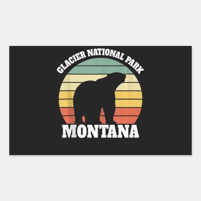 Glacier National Park Polar Bear Lover Rectangular Sticker (Front)