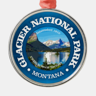 Glacier National Park (rd)2 Metal Tree Decoration