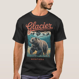 Glacier National Park Retro Comfort Colours Crop T-Shirt