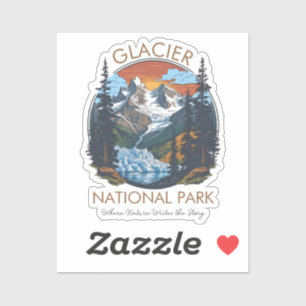 Glacier National Park Retro Mountain 