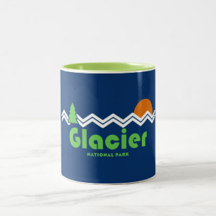 Glacier National Park Retro Two-Tone Coffee Mug