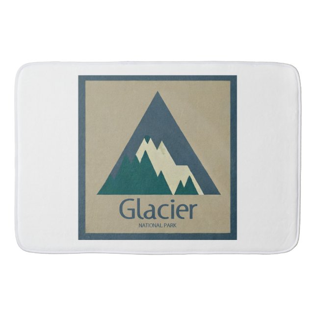 Glacier National Park Rustic Bath Mat (Front)
