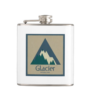 Glacier National Park Rustic Hip Flask