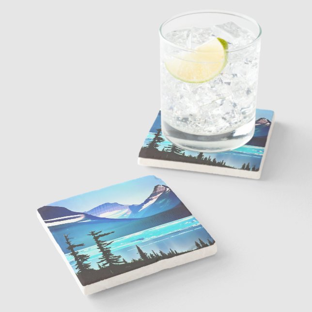 Glacier National Park Stone Coaster (Side)