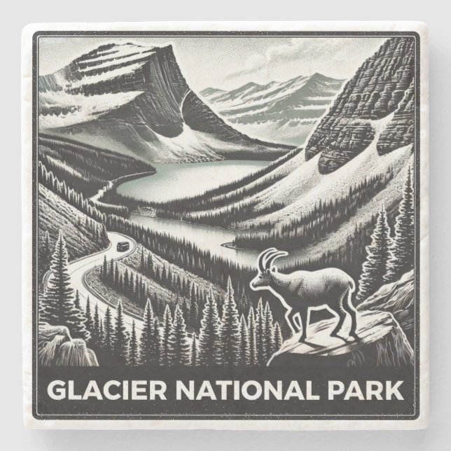 Glacier National Park Stone Coaster (Front)
