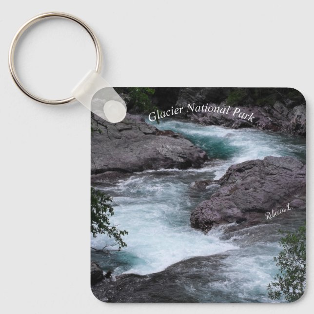 Glacier National Park Stream Photo Key Ring (Front)