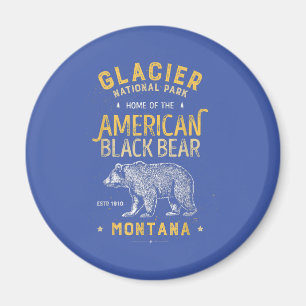 Glacier National Park T Shirt Vintage Montana Bear Magnet
