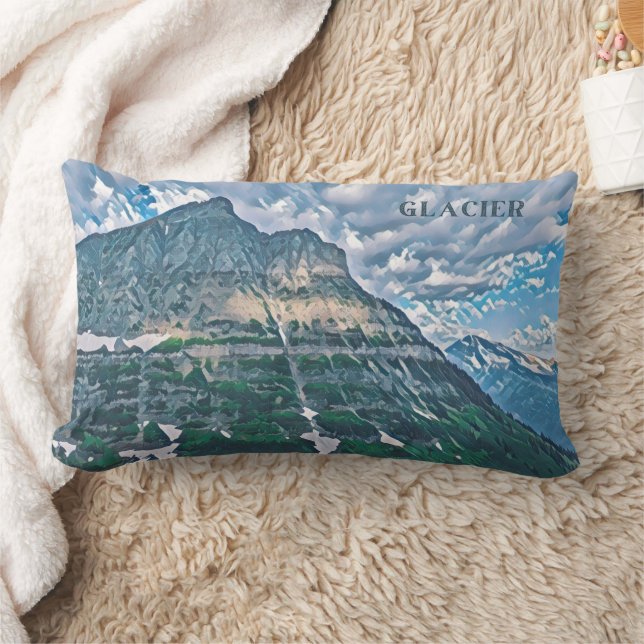 Glacier National Park Throw Pillow (Blanket)