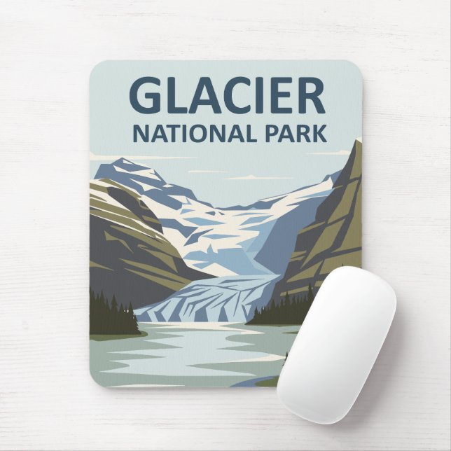 Glacier National Park Travel Art Mouse Mat (With Mouse)